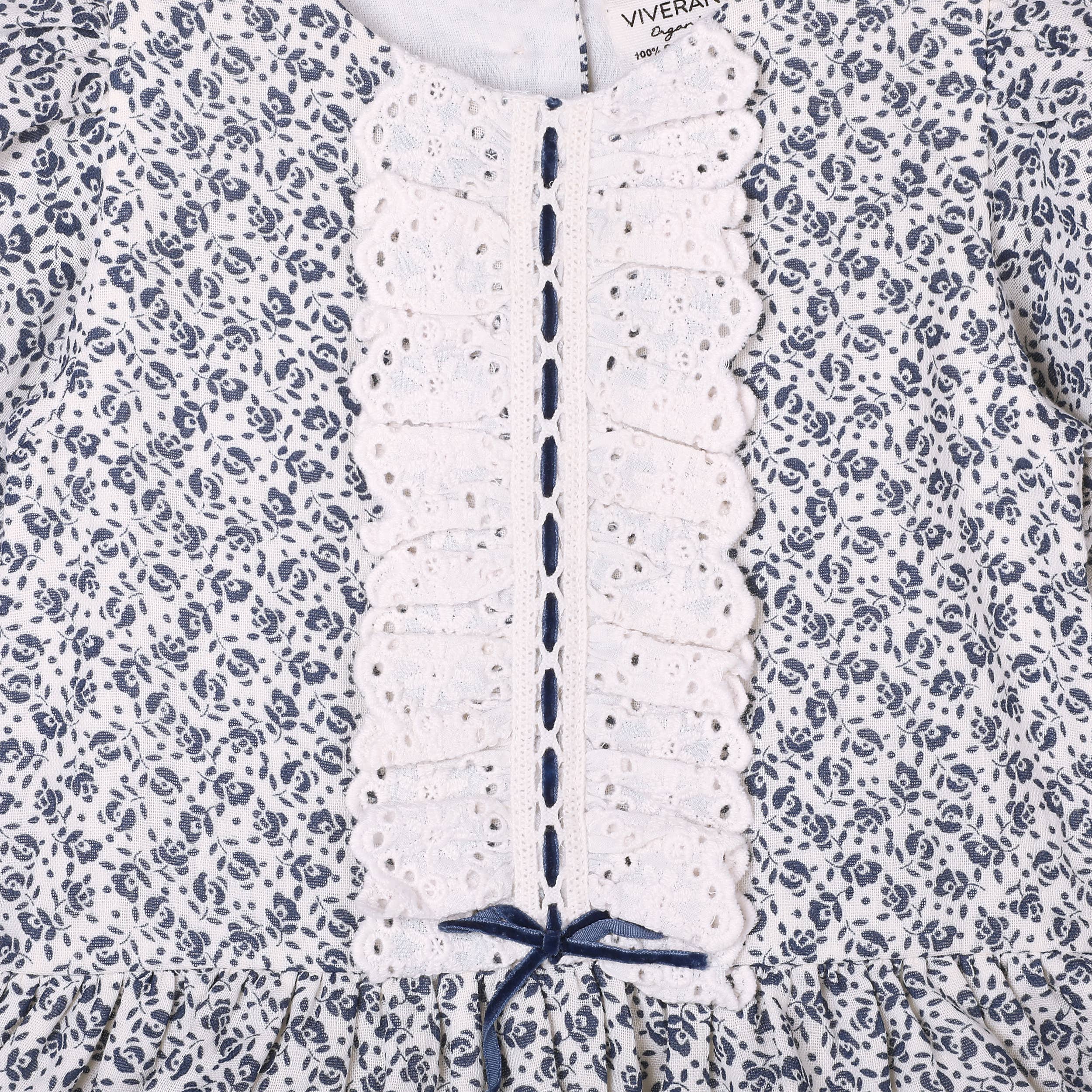 Floral Print & Lace Baby Dress & Bloomer (Organic Muslin) for wholesale on Faire5