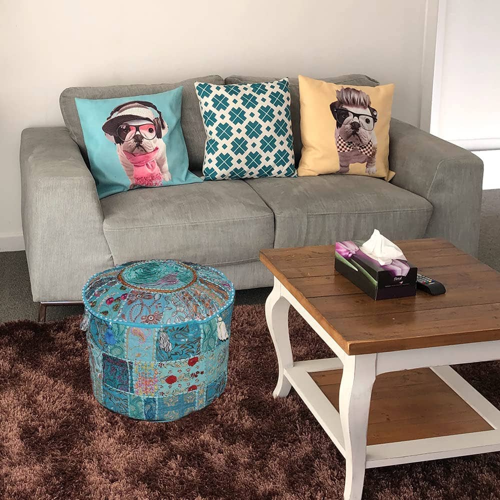 Aakriti Inc. - Venta al por mayor Puf - Aakriti Gallery Set de 10 Fundas para Puff Indi - 46x33 cm8