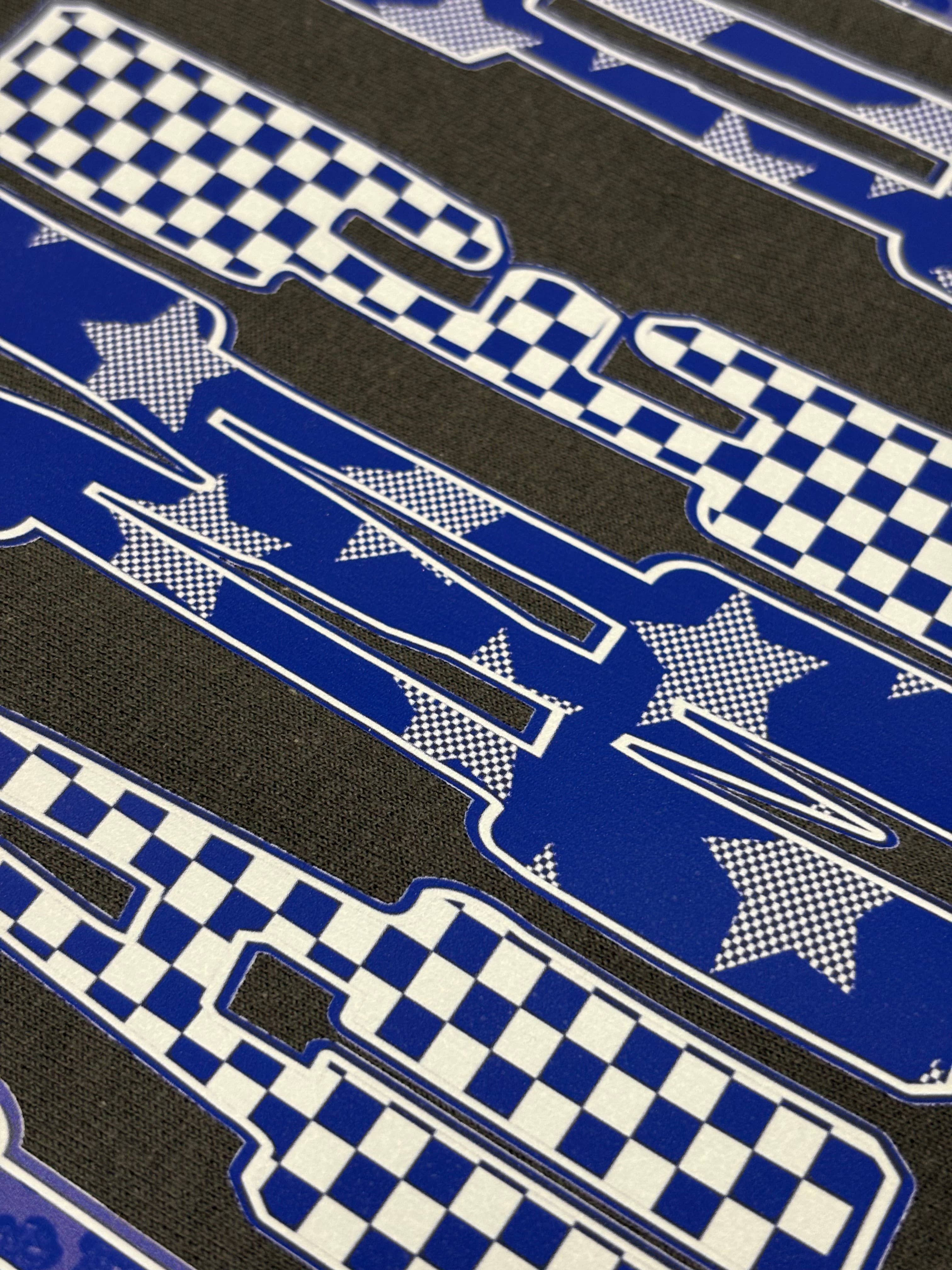 The Lyrical Spirit, LLC - Wholesale Graphic Sweatshirt - Women's - Blue Game Day Checkered Stars Sweatshirt 1