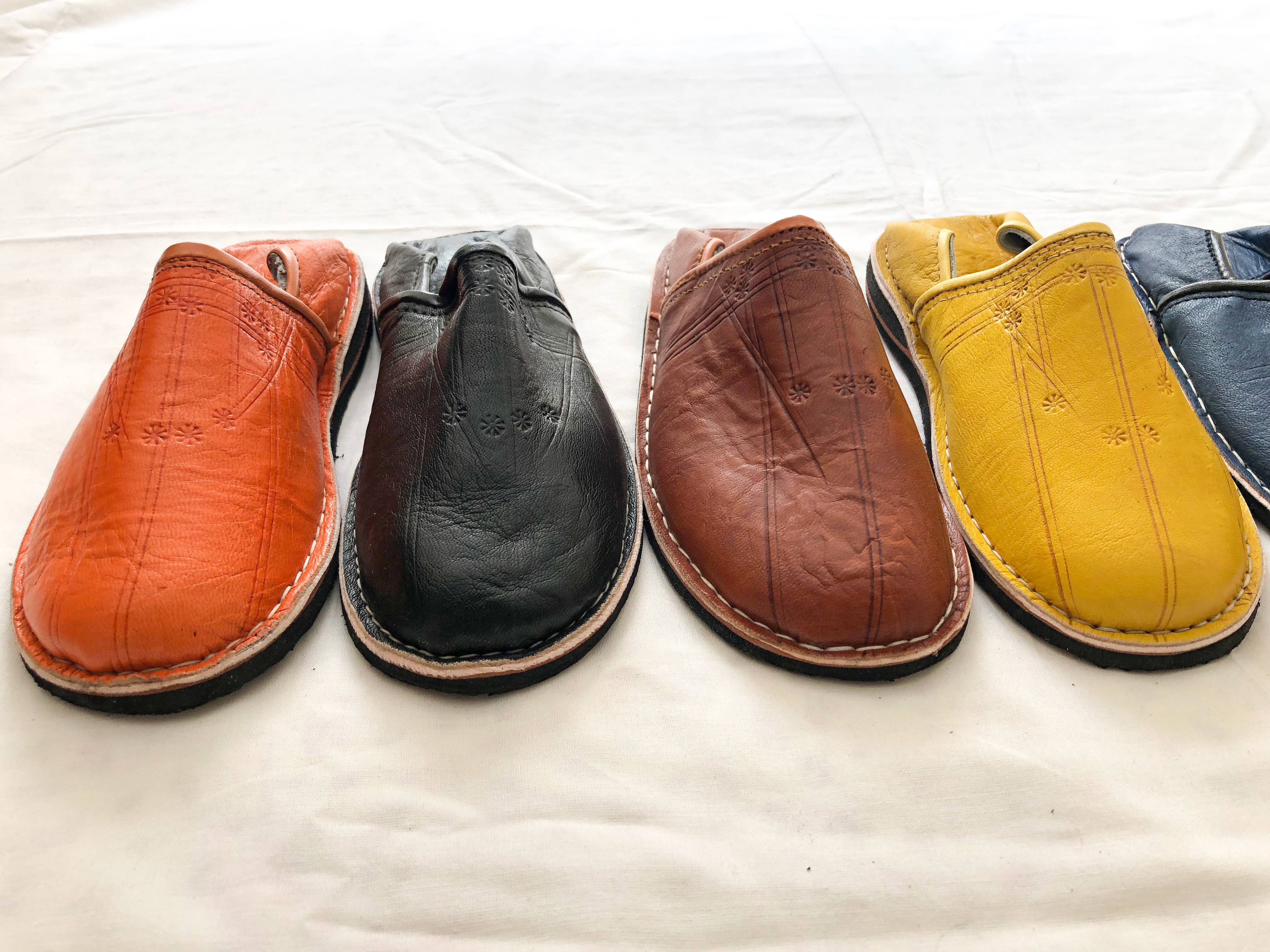 HandmadeBestSeller - Vente Chaussons – unisexe - Babouches marocaines unisexes en cuir biologique4