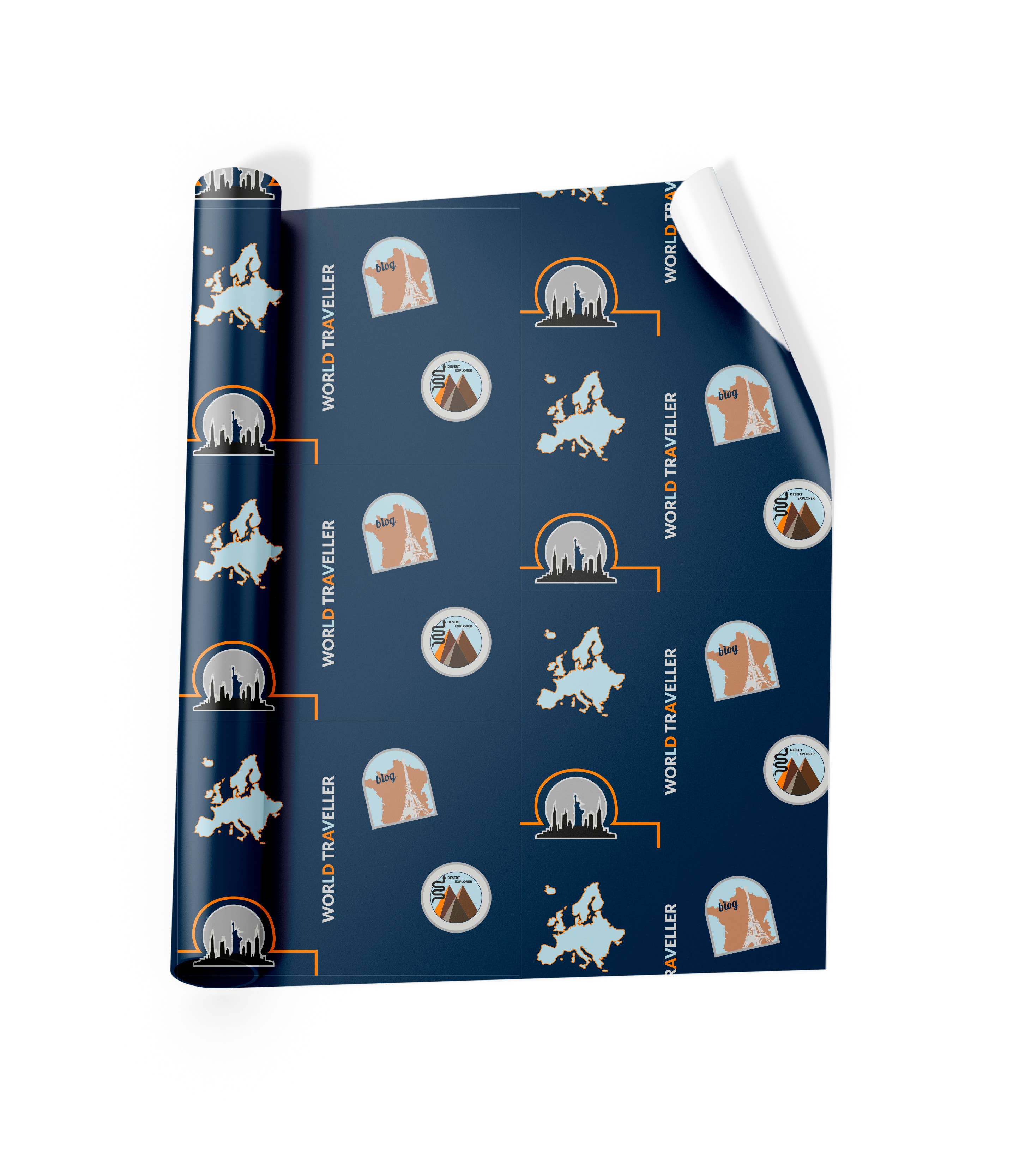 Ancor - Wholesale Inpakpapier per rol - Cadeaupapier 2 Vellen, 80g 70x100cm B'log Traveller0