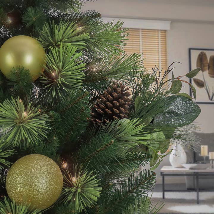 National Tree Company - Wholesale Christmas Decoration - 19 in. Pine, Berry and Cone Plastic Pick1