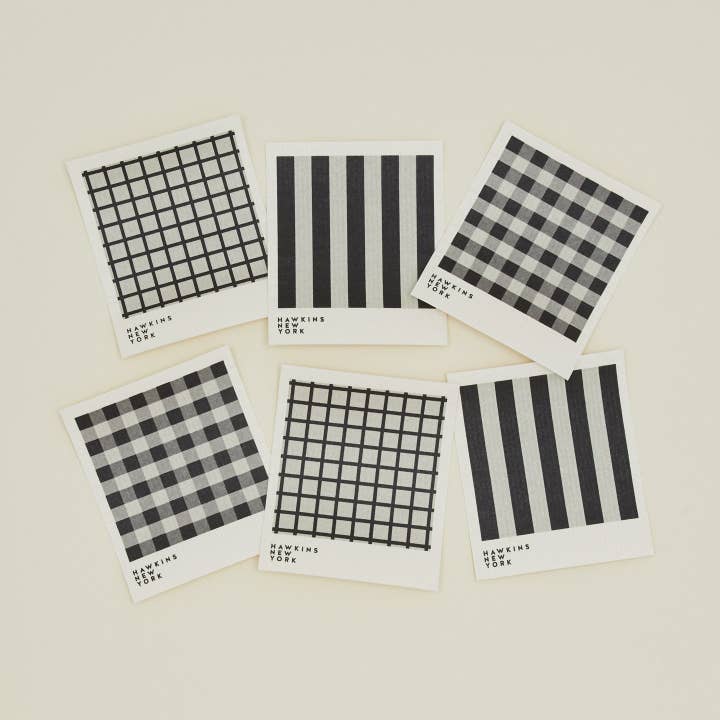 Hawkins New York - Wholesale Dishcloth - ESSENTIAL SWEDISH DISHCLOTH - SET OF 6, LIGHT GREY/BLACK1