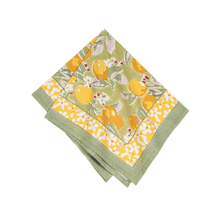 Couleur Nature - Wholesale Dinner & Cloth Napkin - Citron Vert & Yellow Napkins 19x19 - Set of 6