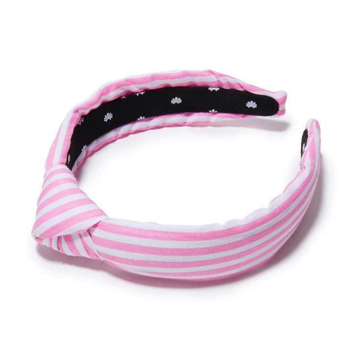 FLAMINGO SLIM KNOTTED SEERSUCKER HEADBAND for wholesale by Lele Sadoughi