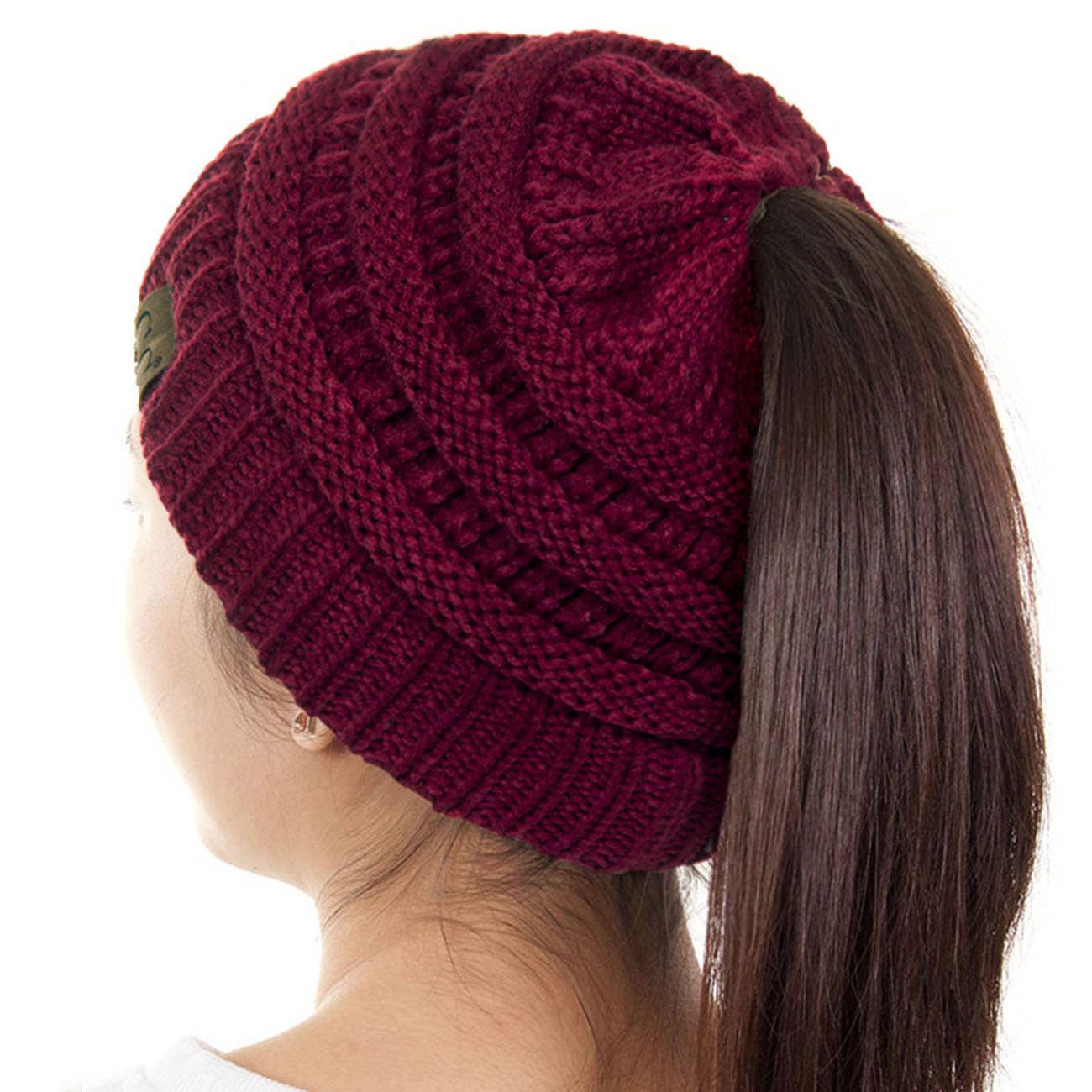 Hana - Wholesale Beanie - Women's - C.C Solid Color Ponytail Messy Bun Beanie13