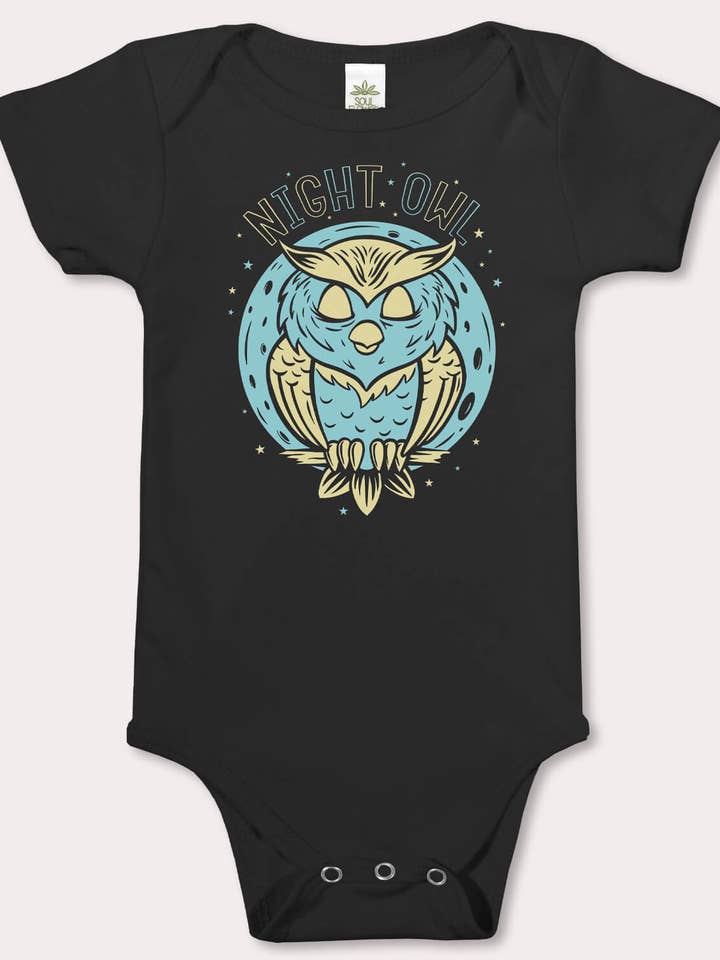 Night Owl Baby Bodysuit for wholesale by Soul Flower