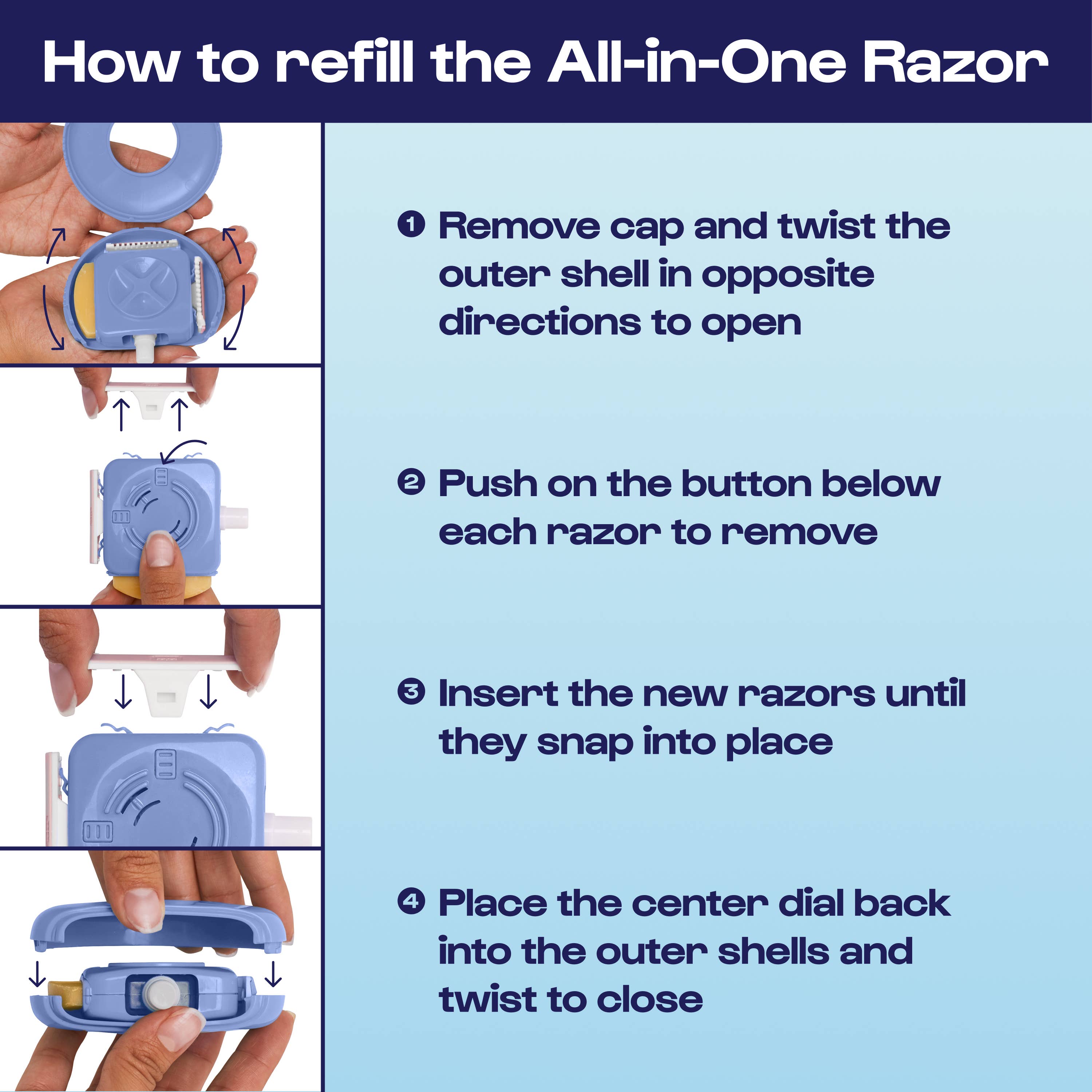 Alleyoop Makeup | Clean Beauty & Wellness - Wholesale Razor - Stay Sharp - Refill Packs for All-in-One Razor5