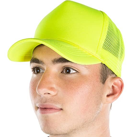 Funky Junque - Wholesale Trucker Hat - Men's - Foam Trucker Hat (Neon Yellow/Neon Yellow)0