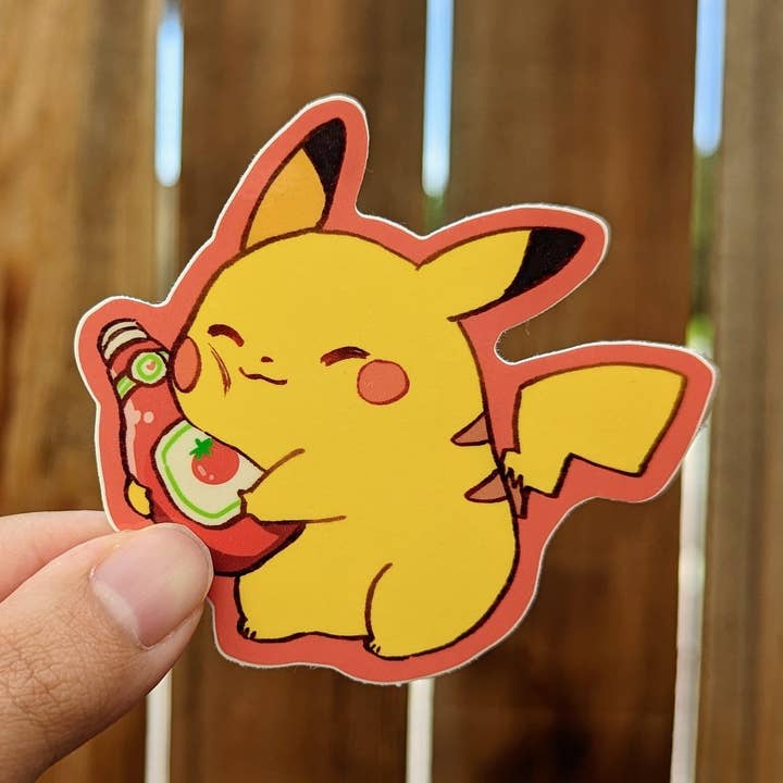 Pika x Ketchup 3" Vinyl Sticker for wholesale by waifuarts