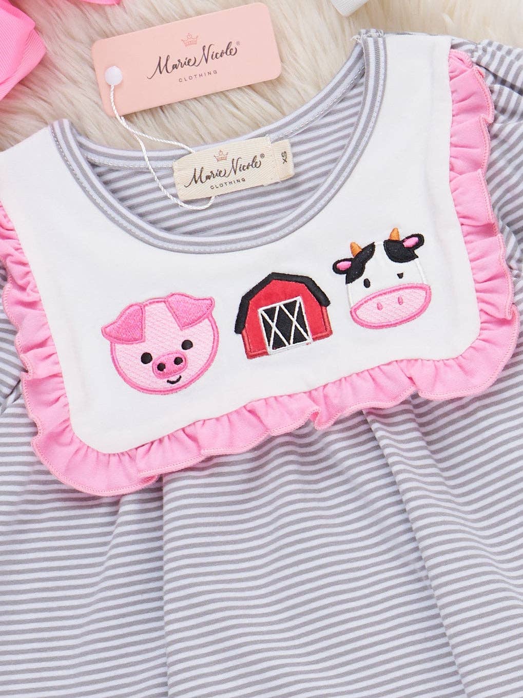 Marie Nicole Clothing - Wholesale Top & Leggings Set - Kids - Country Critters Embroidered Outfit1