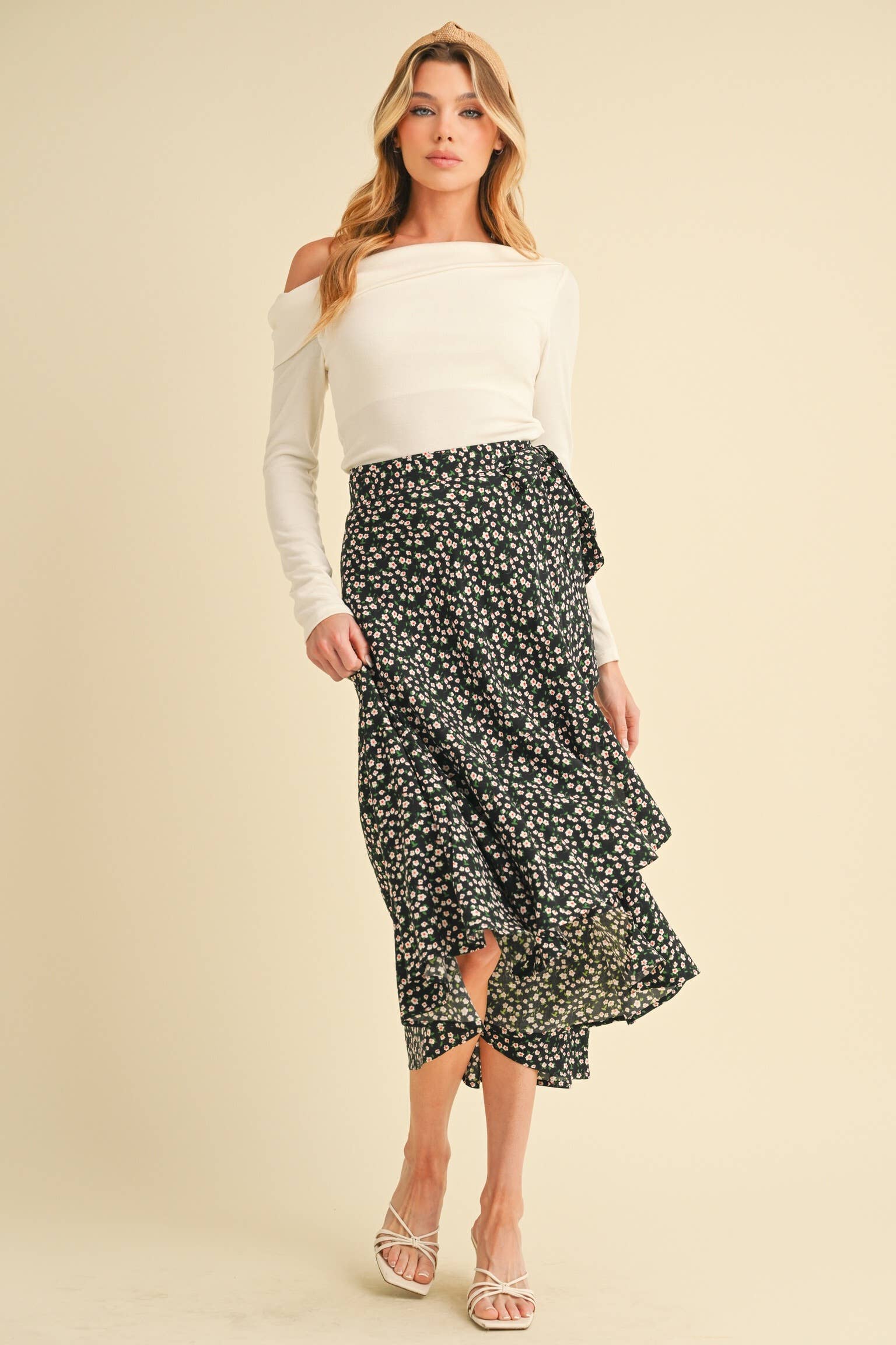 AEMI + CO - Wholesale Skirt - Women's - 7135FN Berti Floral Wrap Skirt1