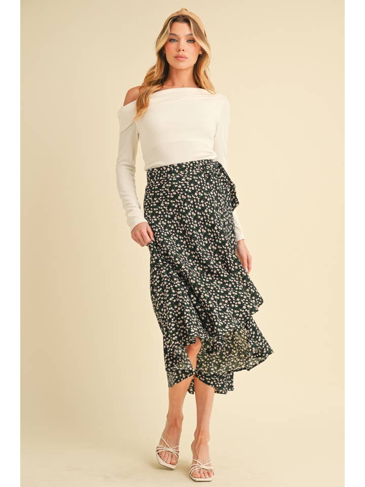 AEMI + CO - Wholesale Skirt - Women's - 7135FN Berti Floral Wrap Skirt1