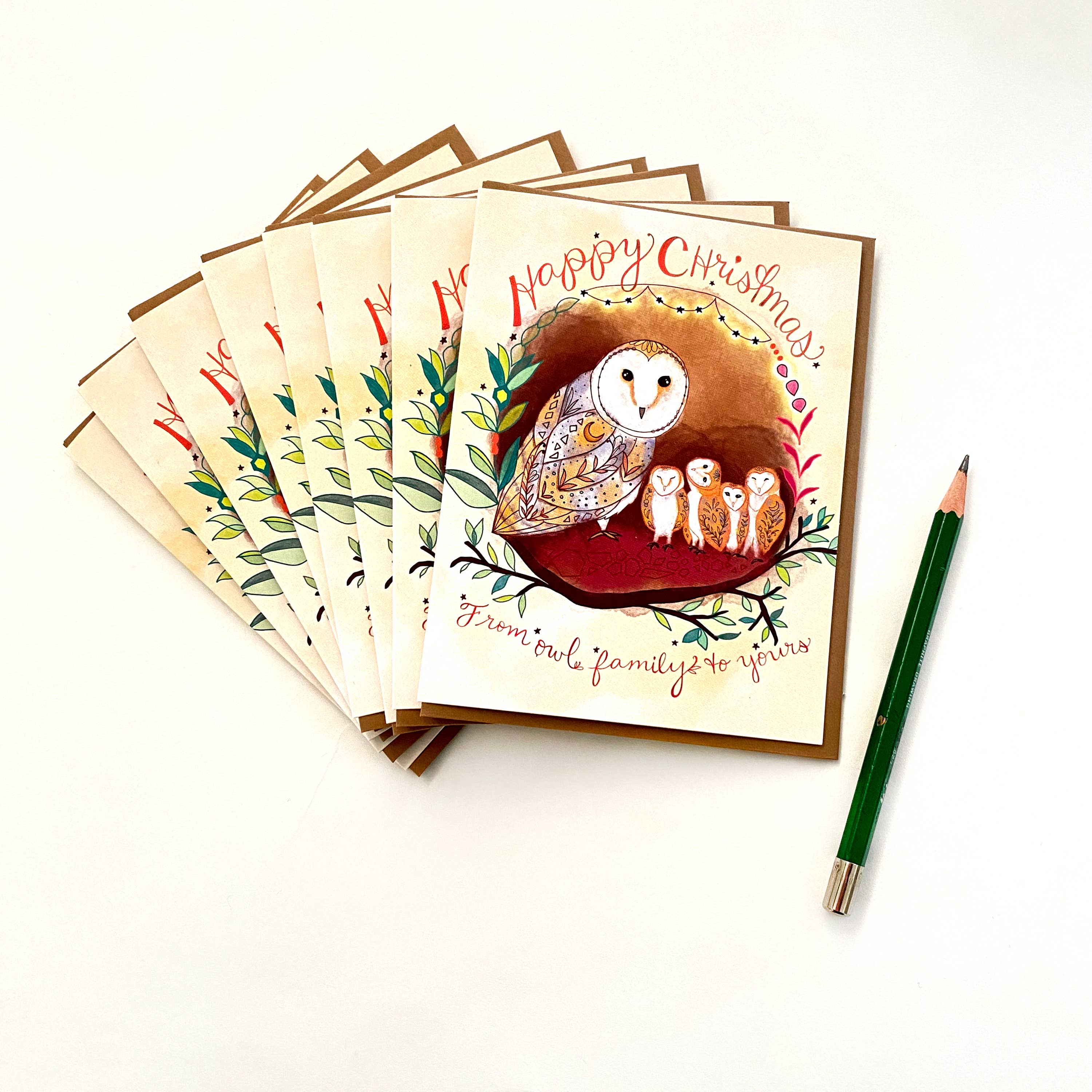 Cynla – Großhandel Weihnachtskarte – Woodland Owl Weihnachtskarte — lustige Grußkarte zur Weihnachtszeit4