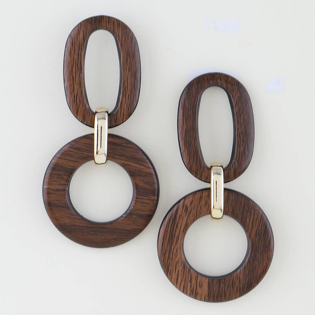 Brown Modern Grain Link Chain Earrings for wholesale on Faire1