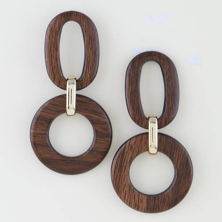 Brown Modern Grain Link Chain Earrings for wholesale on Faire1