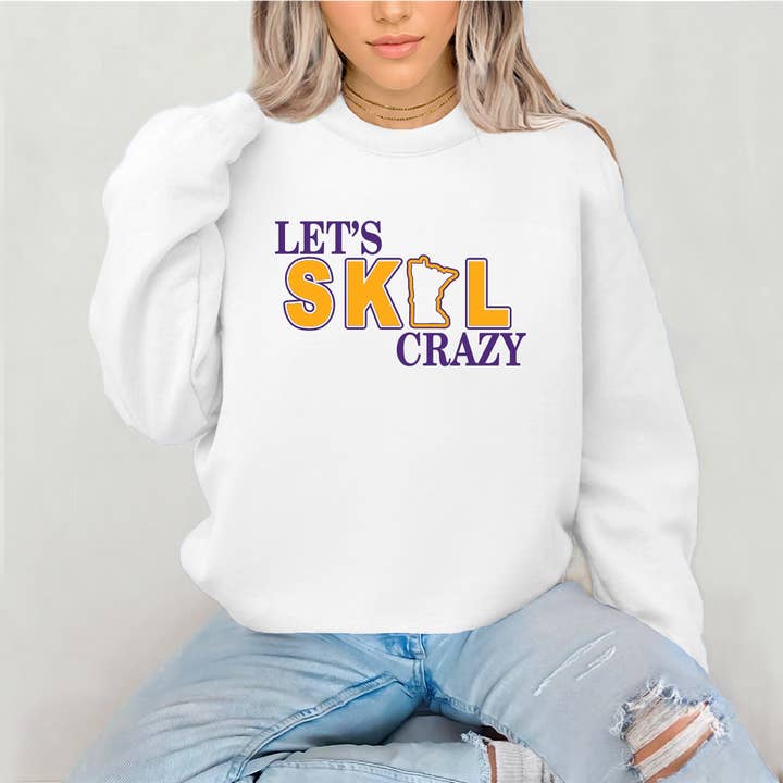 Låt oss Skol Crazy - Minnesota Vikings Crewneck för wholesale av Kniefel Kreations