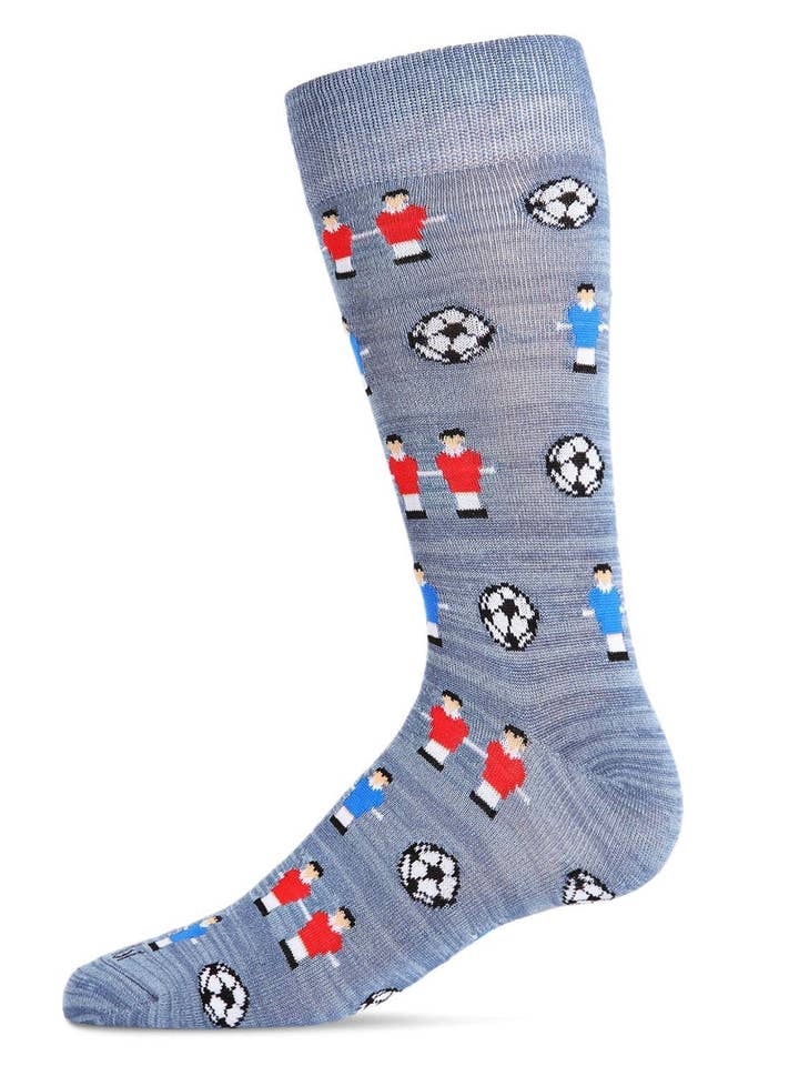 MeMoi Foosball Bamboo Blend Men's Crew Socks for wholesale by Infinity Classics International Inc.