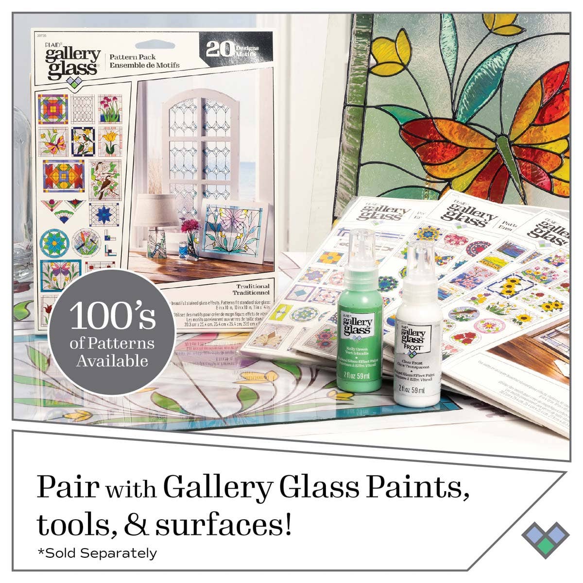 Plaid Crafts - Wholesale DIY Craft Kit - Gallery Glass ® Pattern Packs - Traditional6