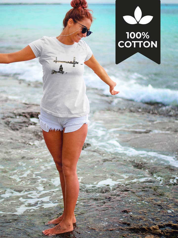 Coastal Intermission - 100% Cotton Ocean Minimalist Tee for wholesale by Running With Wolves