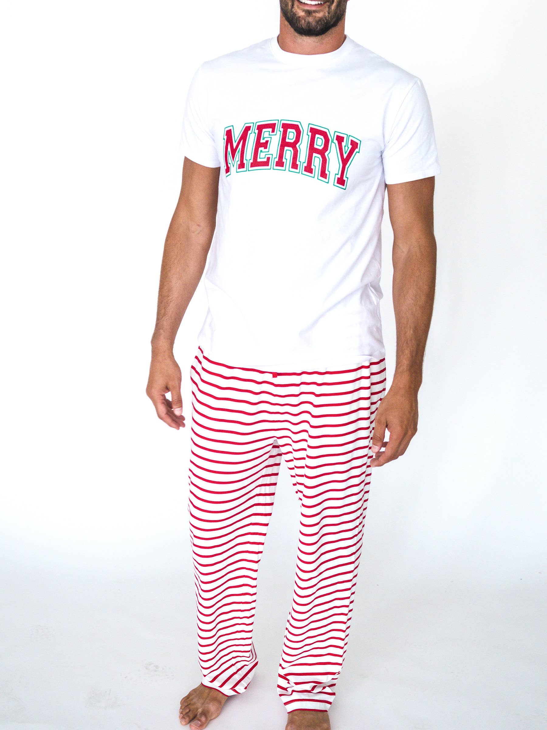 SoftSnooze™ Adult Cotton Modal Red & White Stripe Pajama Pants for wholesale on Faire1