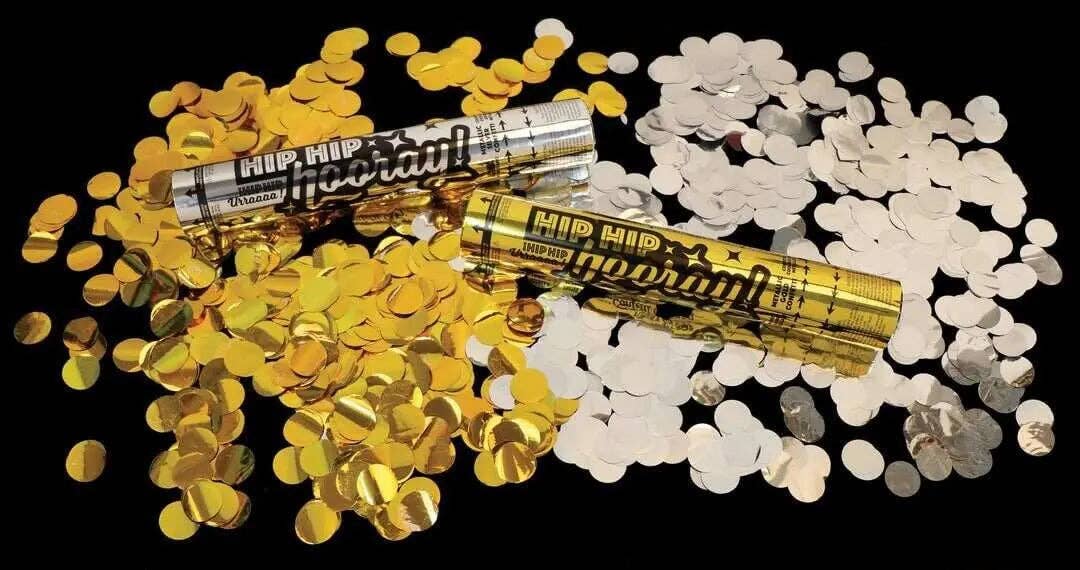 Party Expo, LLC - Wholesale Confetti - 12" Gold Confetti Celebration Cannon (1 each)1