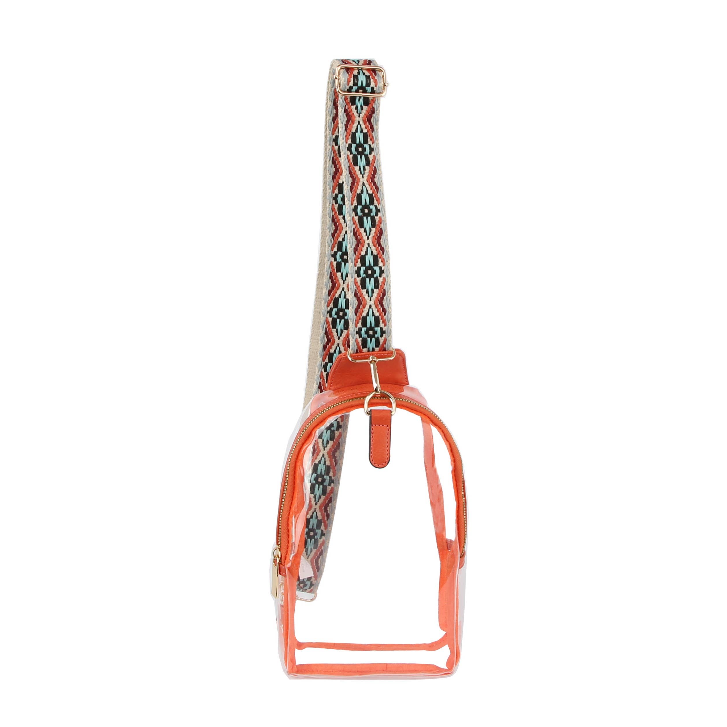 Handbag Factory Corp - Wholesale Crossbodytas - Dames - Transparante schoudertas voor draaggitaar met brede riem4