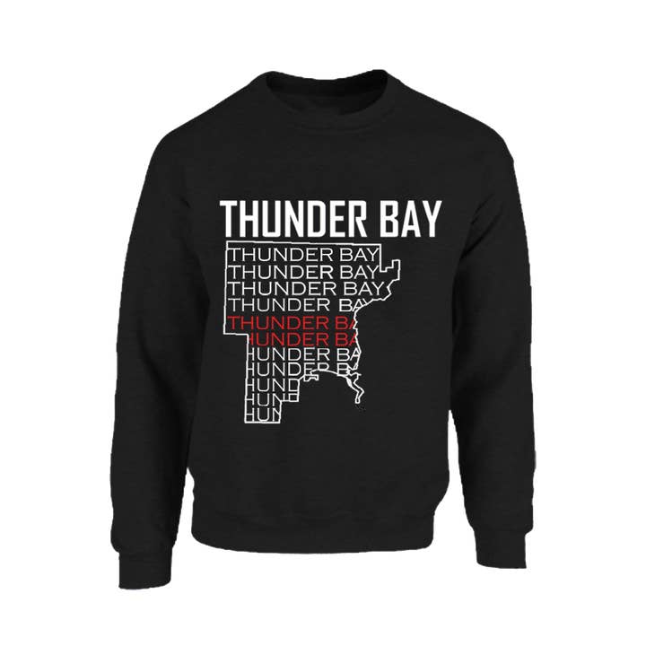 Jersey - Mapa de Thunder Bay con palabras de Thunder Bay para venta al por mayor de 807Empire