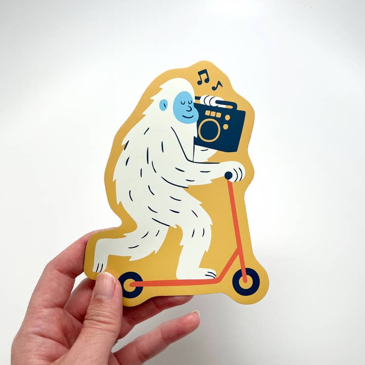 Sungy Side Up - Wholesale Magnet - Yeti Scooter Magnet – Quirky Music Therapy Die Cut Magnet2