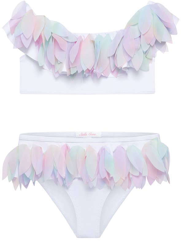 White Bikini with Unicorn Petals for wholesale by Stella Cove