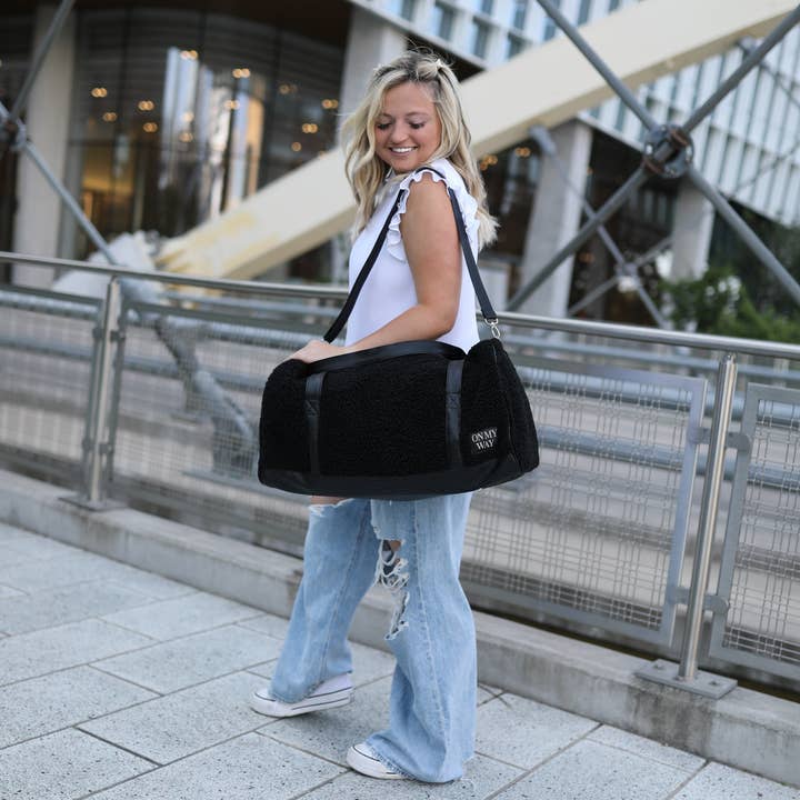 Jadelynn Brooke - Wholesale Weekender Bag - Women's - Teddy Sherpa Duffle Bag - Midnight