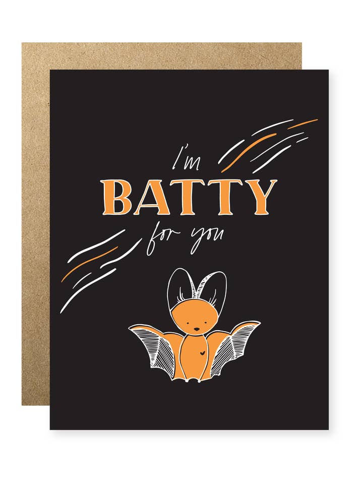 Carte Batty for You pour la vente par Manda Rin Co.