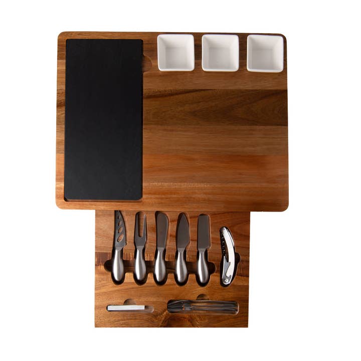PREMIUM ACACIA WOOD CHARCUTERIE SET for wholesale by Big Wine Glasses