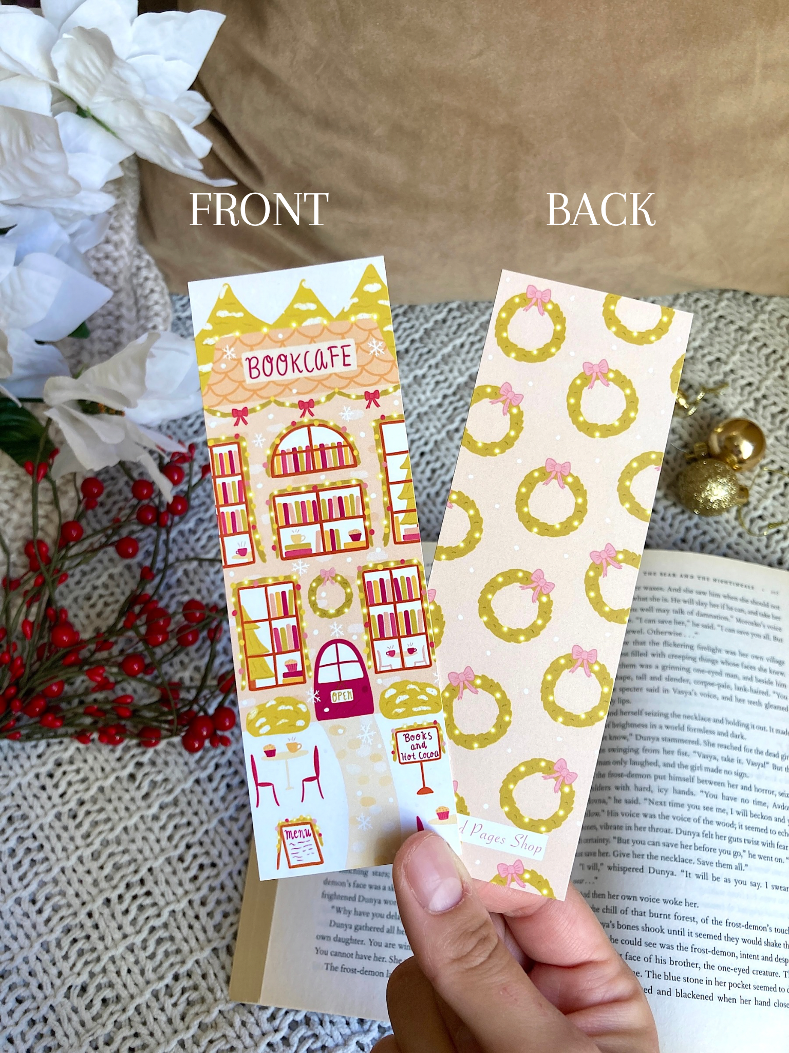 Tales and Pages Shop - Wholesale Bookmark - Christmas Bookcafe Bookmark1