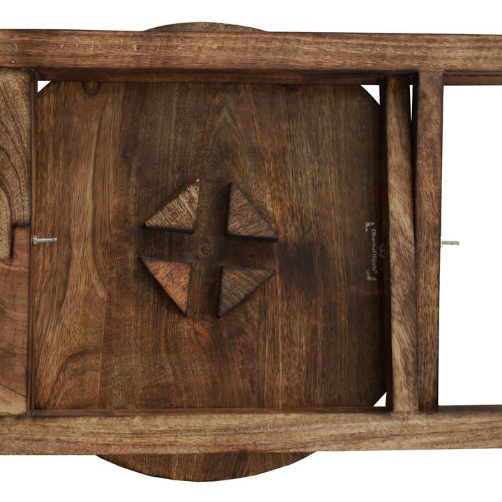 Lungta Imports - Wholesale Vase - Hand Carved Wooden Round Meditation Table. Altar Table. Prayer Table. Puja. Shrine Table . Side or End Table 19 Inches High2