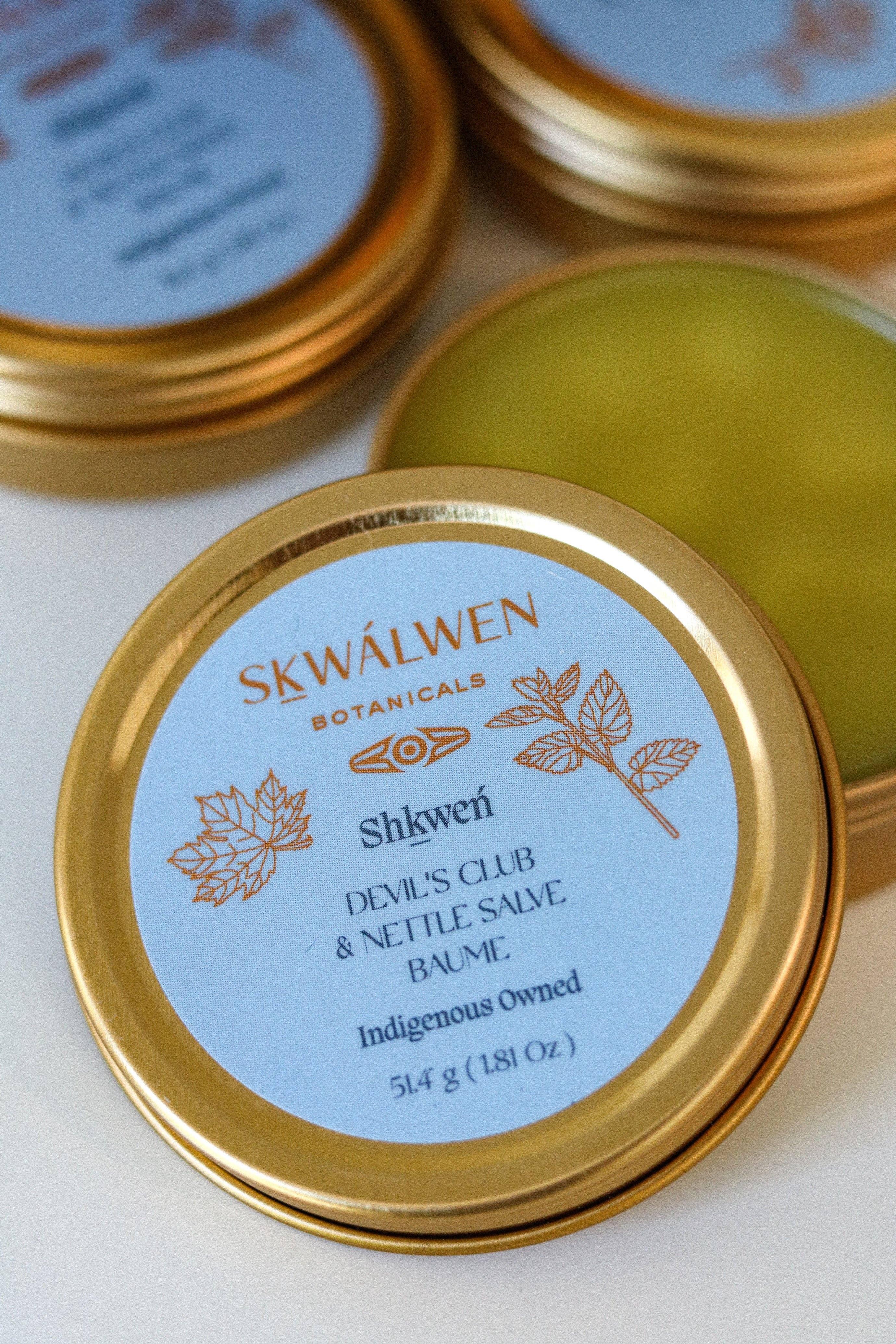 Skwálwen Botanicals - Wholesale Healing Salve/Balm/Cream - Shkweń Devil's Club & Nettle Salve1