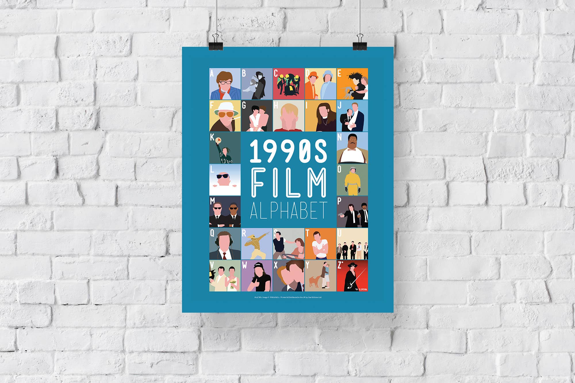 Star Editions – wholesale Art print – 1990's Film Alphabet - 11X14” Premium Art Print2