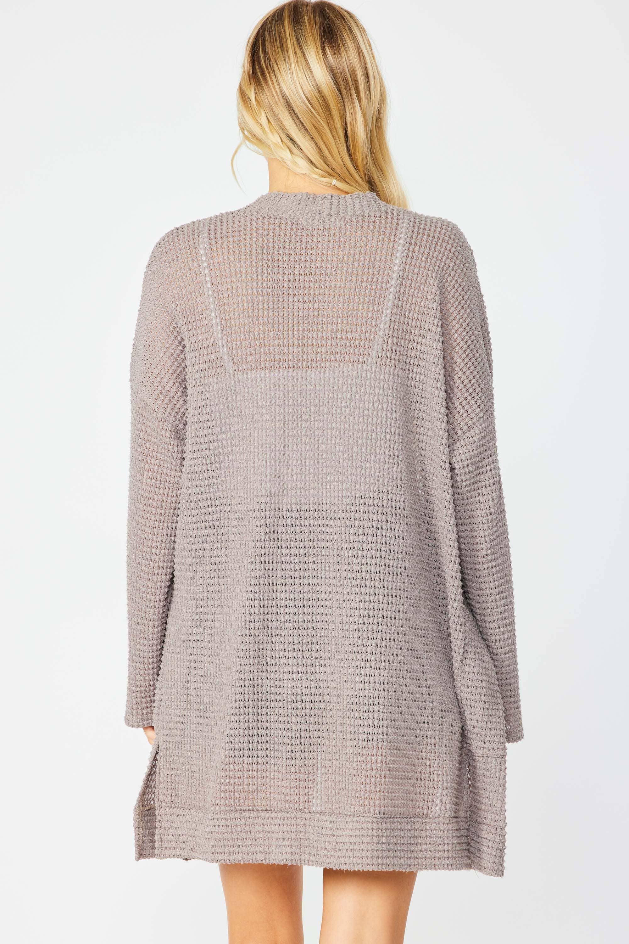 FSL Apparel - Wholesale Cardigan - Women's - SJ1005 - WAFFLE KNIT OPEN FRONT CARDIGAN WITH POCKETS26