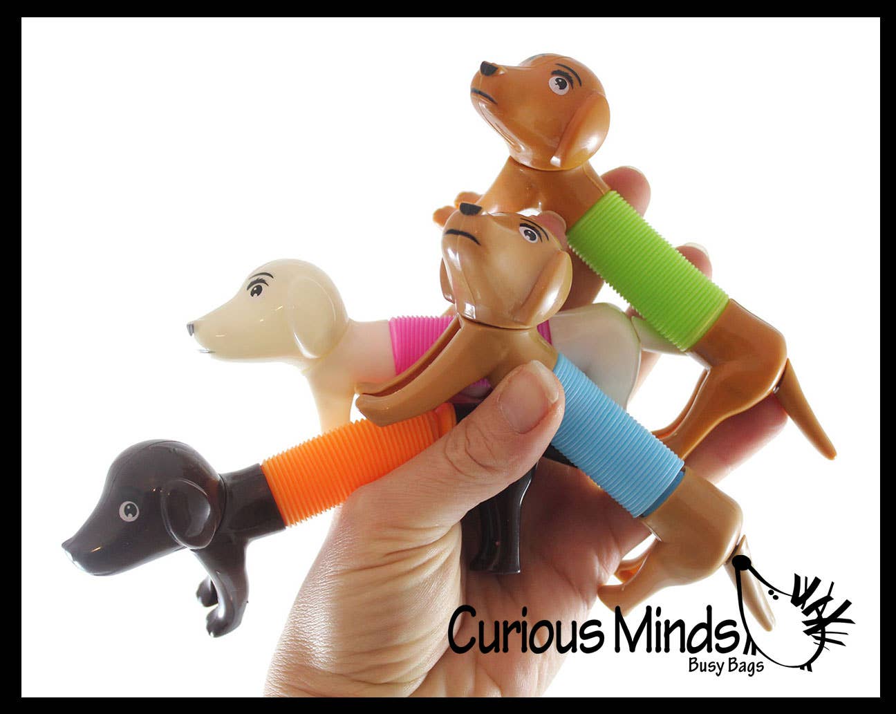 Curious Minds Toys - Venta al por mayor Pelota antiestrés - Niños - 1 bonito perro Weiner para tirar, con cierre a presión, con forma de animal expandible y flexible7