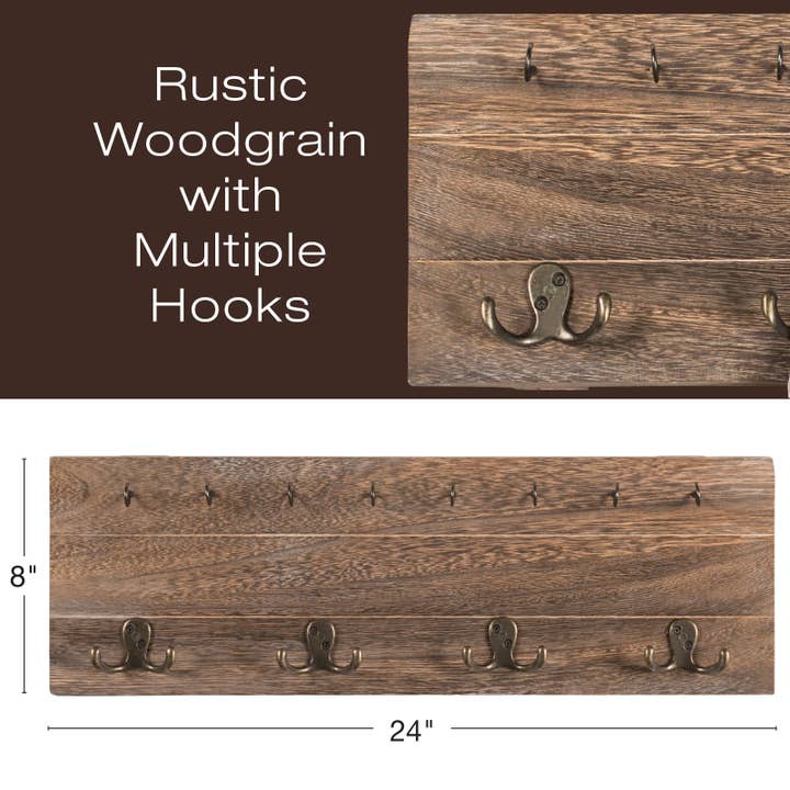 Rustic, Shabby Chic Wall Mounted Hanging Entryway Coatrack O for wholesale by Excello Global Products