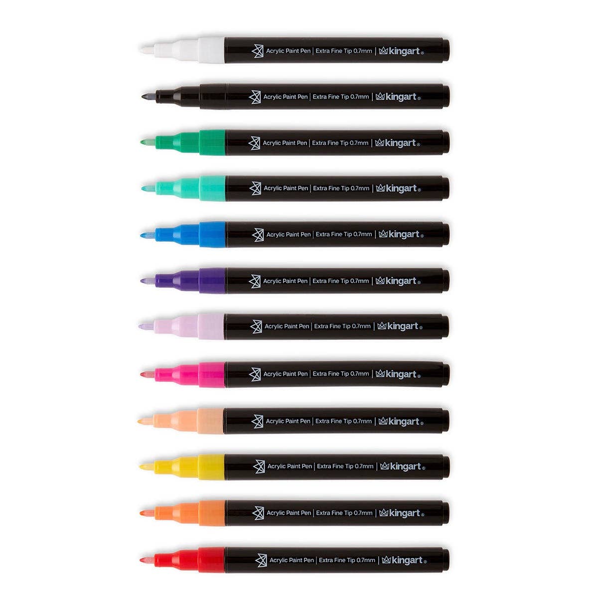 KINGART - Wholesale Marker - Acrylic Paint Pens Extra Fine - 12 Colors2