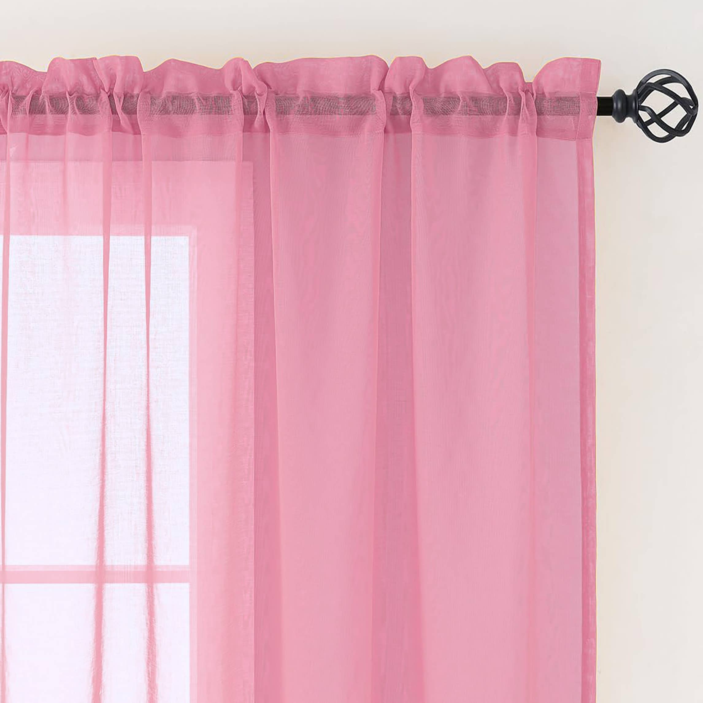 home mart goods - Wholesale Curtain - 84" Long, 2 Panels - Sheer Window Rod Pocket Curtain Set10