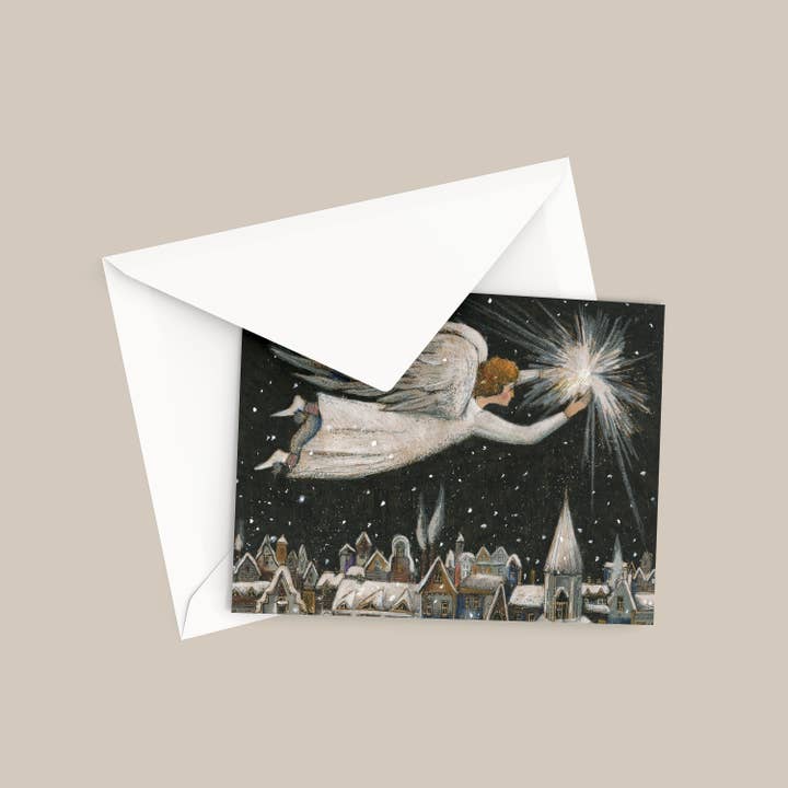 Greeting Card "Angel and Christmas" By Olga Grebennik for wholesale by DISPLEJ
