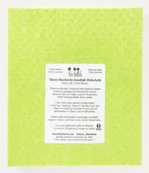 Three Bluebirds Swedish Dishcloths - Wholesale Dishcloth - Daisies on Green Swedish Dishcloth 2