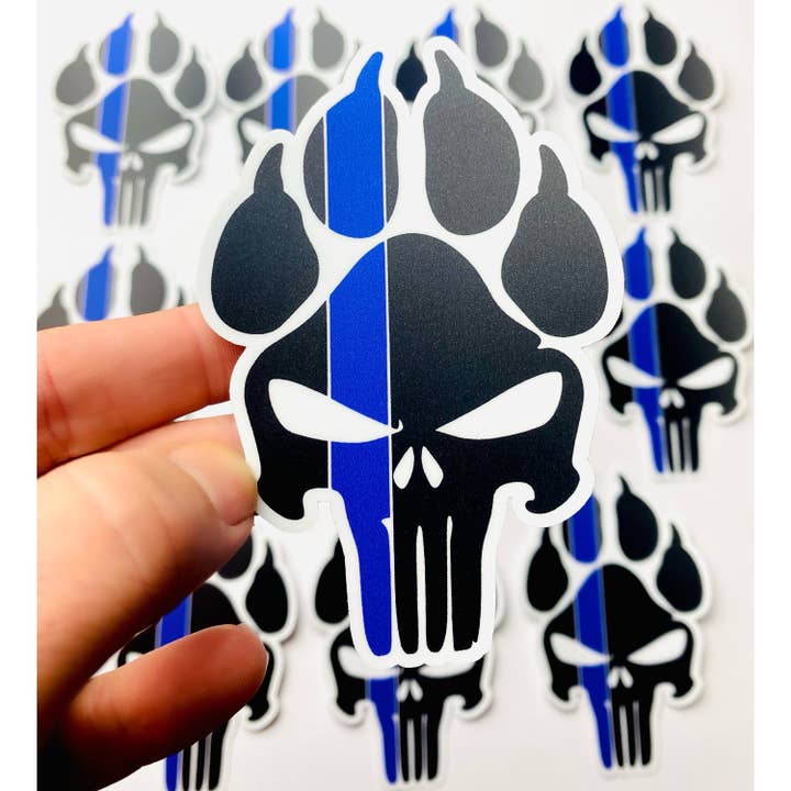 K9 Police Punisher Pawprint Sticker, Sticker for Police K9 for wholesale by Otto's Grotto