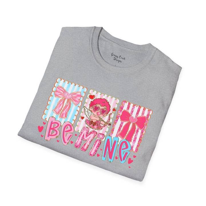 Be Mine Bows & Cupid Valentine's Day Graphic T-Shirt for wholesale by Grassy Creek Designs