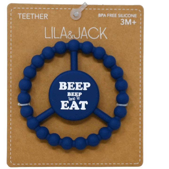 GreatBuy.com - Wholesale Teether (Not Clip-On) - Baby - 1pc Silicone Peace Teether - Navy "Beep Beep Time to Eat"...0