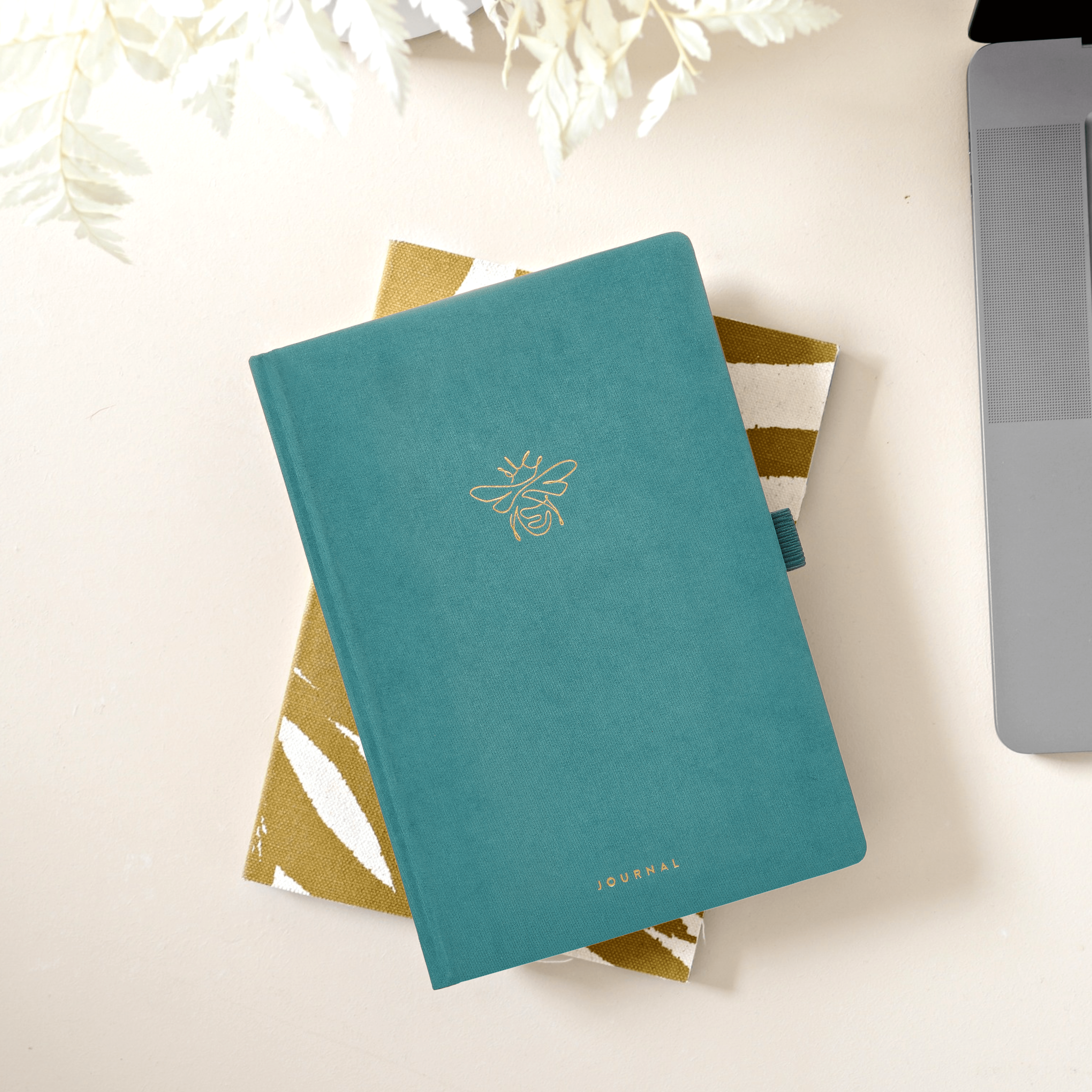 Scribble & Dot – wholesale Journal/diary – Dotted Journal- Teal Gold Bee1