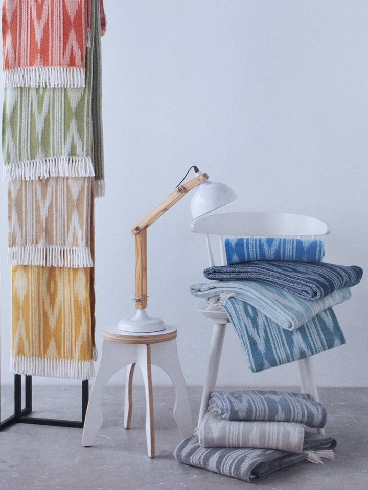 351 - Ikat Throw With Stripes for wholesale by A Soft Idea