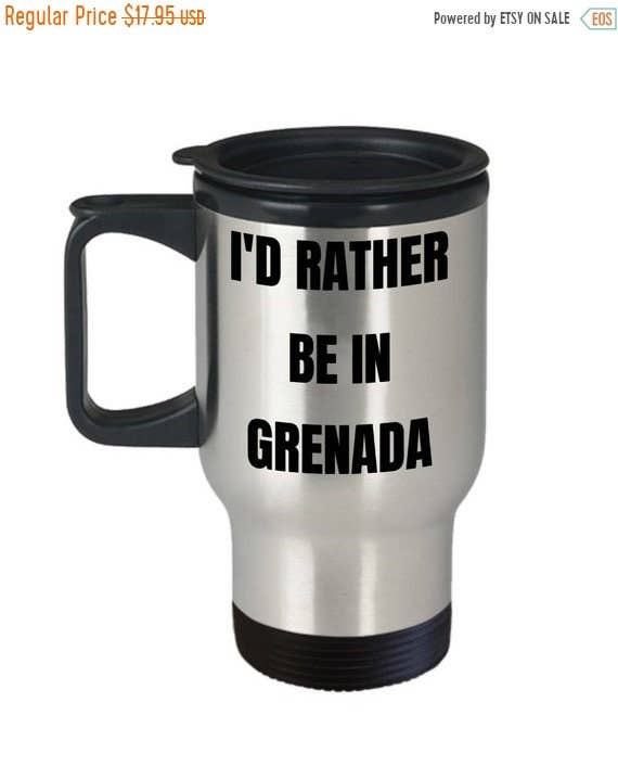 CustomHappy - Wholesale Insulated Mug/Tumbler - Grenada Travel Mug - I'd Rather be in Grenada0